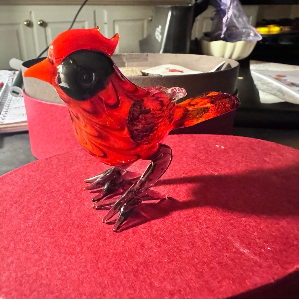 Fitz and Floyd glass red cardinal with box